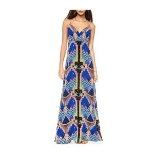 Mara Hoffman Women's Blue Pyramid Maxi Dress Geometric Pattern size 8